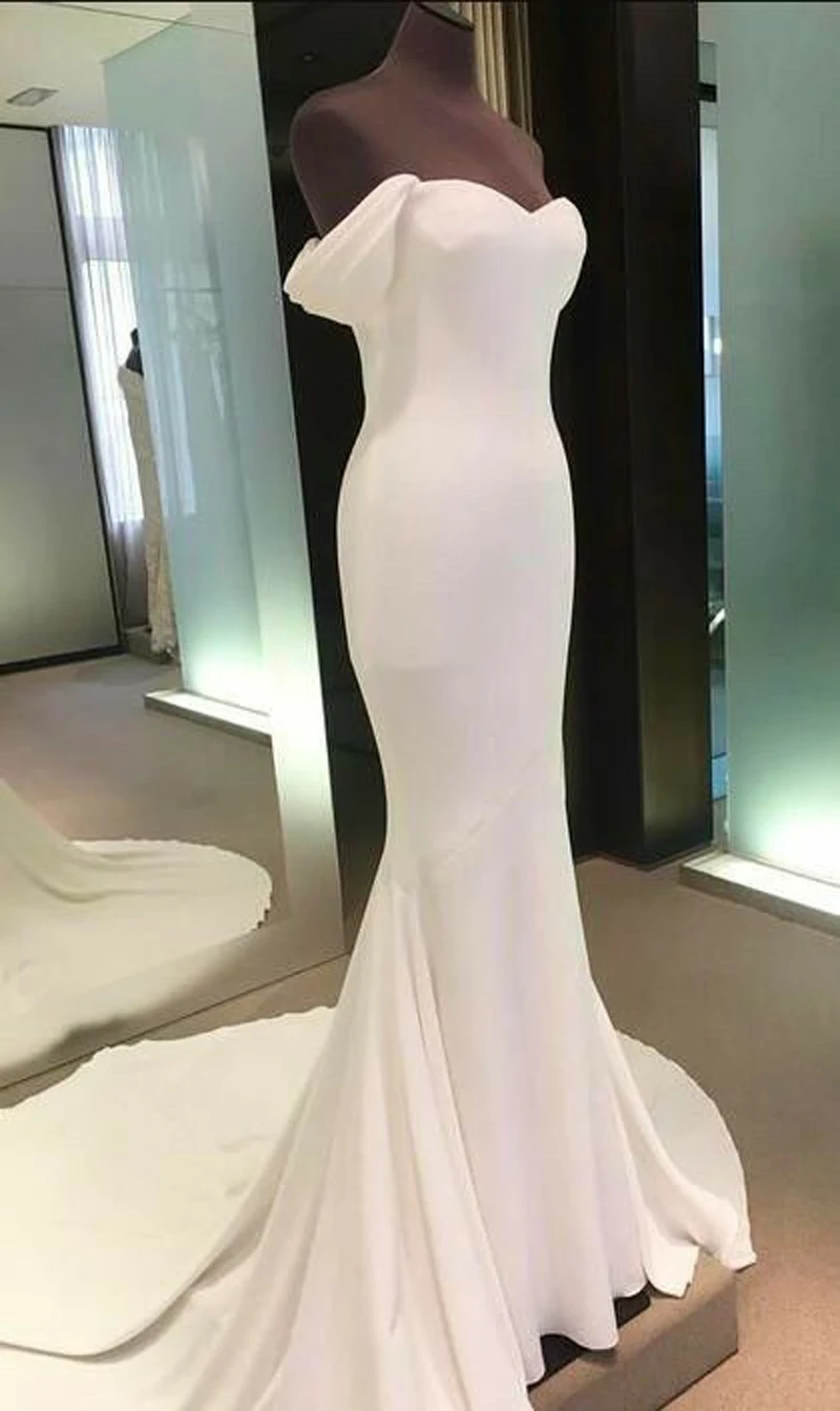 Gorgeous Mermaid Long Off Shoulder Wedding Dresses 2022 Satin V-Neck Floor Length Sweep Train Bridal Prom Gowns vestidos de gala
Gorgeous Mermaid Long Off Shoulder Wedding Dresses 2022 Satin V-Neck Floor Length Sweep Train Bridal Prom Gowns vestidos de gala