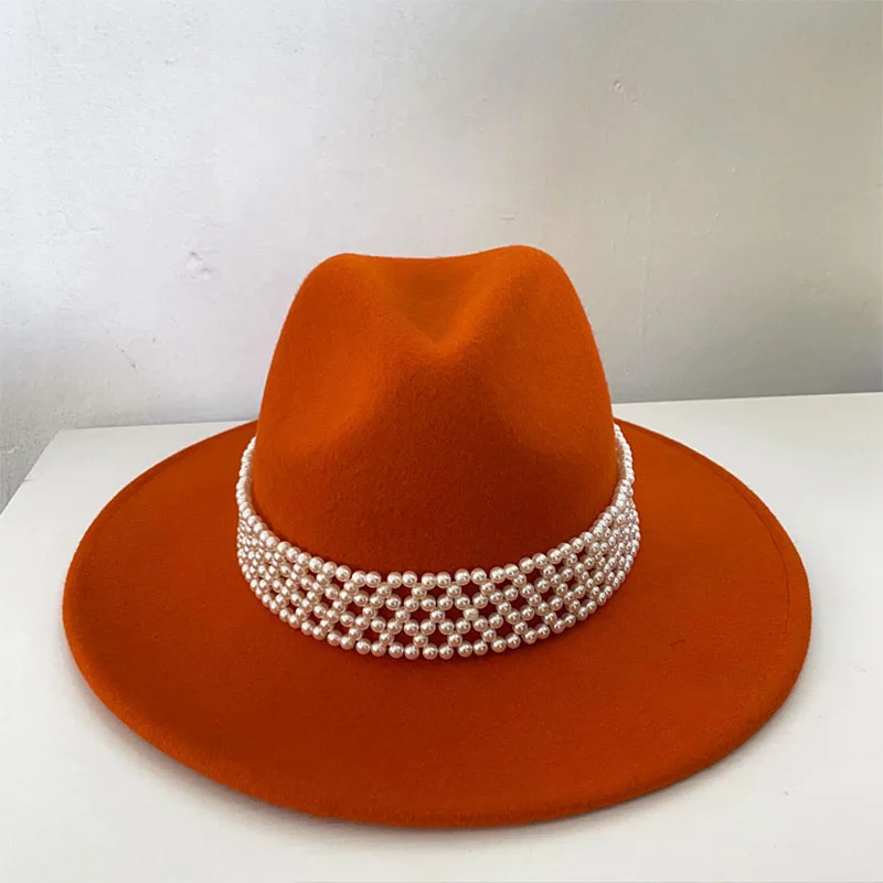 Fedora Hats For Women Autumn Winter High Top Jazz Top Hat 100% Wool Concave Top Pearl Fashion Cap Female Girl Windproof New 2021
Fedora Hats For Women Autumn Winter High Top Jazz Top Hat 100% Wool Concave Top Pearl Fashion Cap Female Girl Windproof New 2021