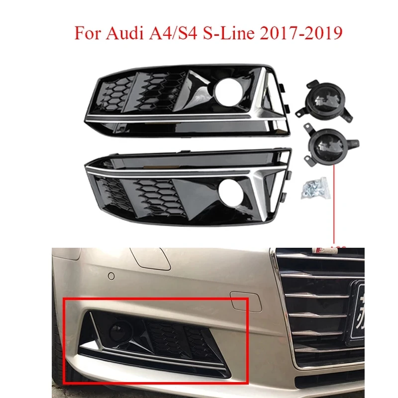 For Audi A4 s-line B9 2017 2018 2019 Front bumper grille for car front bumper fog light S4 style
For Audi A4 s-line B9 2017 2018 2019 Front bumper grille for car front bumper fog light S4 style