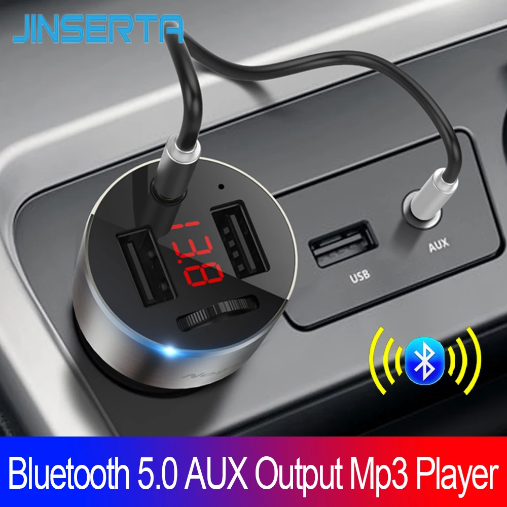 JINSERTA Car Handsfree Bluetooth 5.0 FM Transmitter AUX Output Mp3 Player 4.8A Dual USB Car Charger Support U Disk Music Play
JINSERTA Car Handsfree Bluetooth 5.0 FM Transmitter AUX Output Mp3 Player 4.8A Dual USB Car Charger Support U Disk Music Play