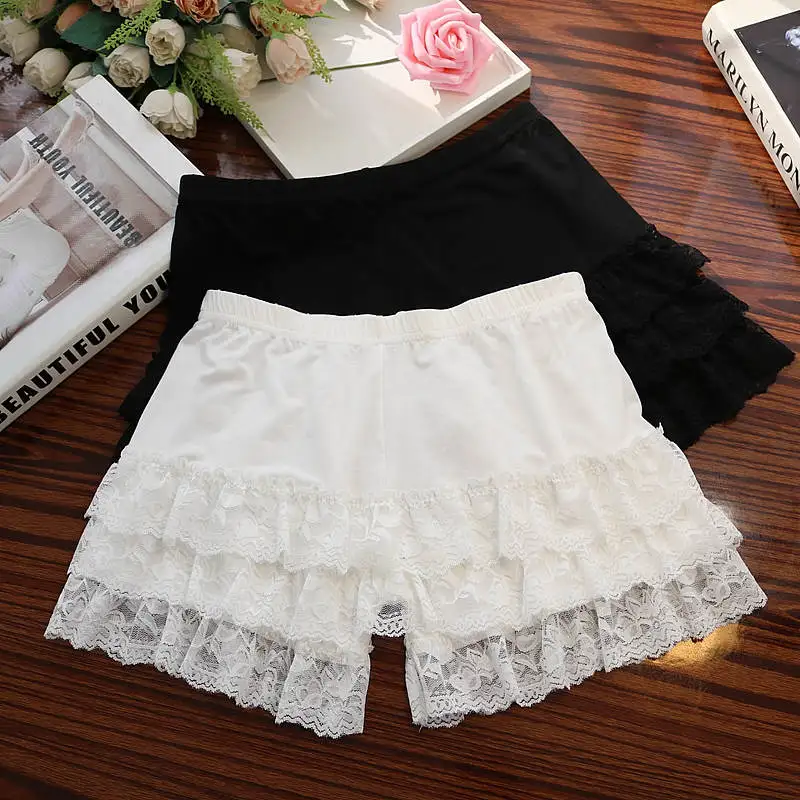 Three-Layer Lace Stitching Shorts Women Elastic Waist White Black Bottom Sexy Summer Shorts Beach Casual Safety Trousers C7467
Three-Layer Lace Stitching Shorts Women Elastic Waist White Black Bottom Sexy Summer Shorts Beach Casual Safety Trousers C7467