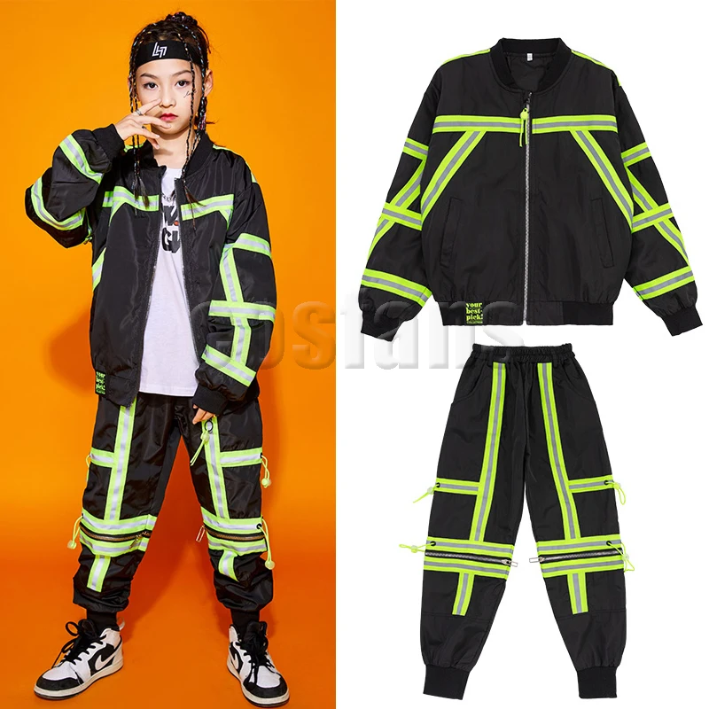 New Korean Top Pants Cool Coat Jazz Dance Suit Children Hiphop Street Clothes Boys Girls Uniform Catwalk Performance costumes
New Korean Top Pants Cool Coat Jazz Dance Suit Children Hiphop Street Clothes Boys Girls Uniform Catwalk Performance costumes