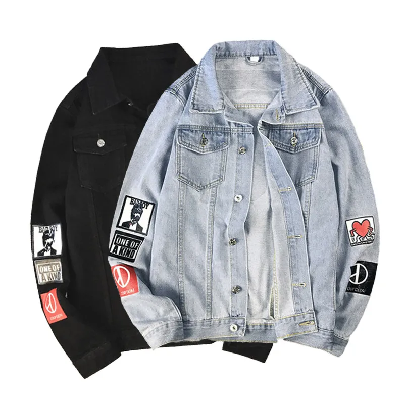 Men Denim Jacket 2020 Autumn Men's Stand Collar Jean Jackets Letter Printed Male Casual Street Hip Hop Loose Denim Outerwear New
Men Denim Jacket 2020 Autumn Men's Stand Collar Jean Jackets Letter Printed Male Casual Street Hip Hop Loose Denim Outerwear New