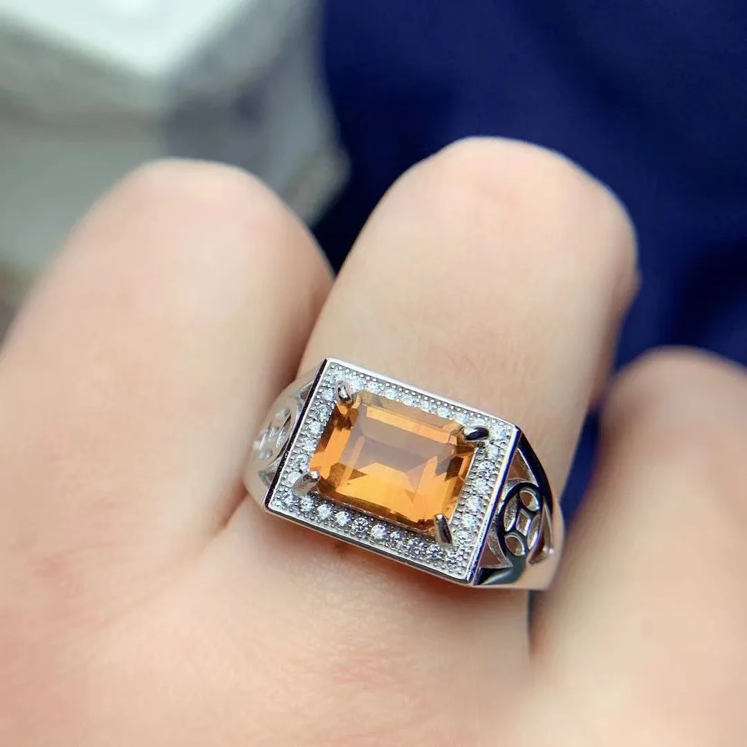 HIgh Quality Man Ring 100% Real And Natural Citrine ring Free shipping Real natural citrine 925 sterling silver Fine
HIgh Quality Man Ring 100% Real And Natural Citrine ring Free shipping Real natural citrine 925 sterling silver Fine