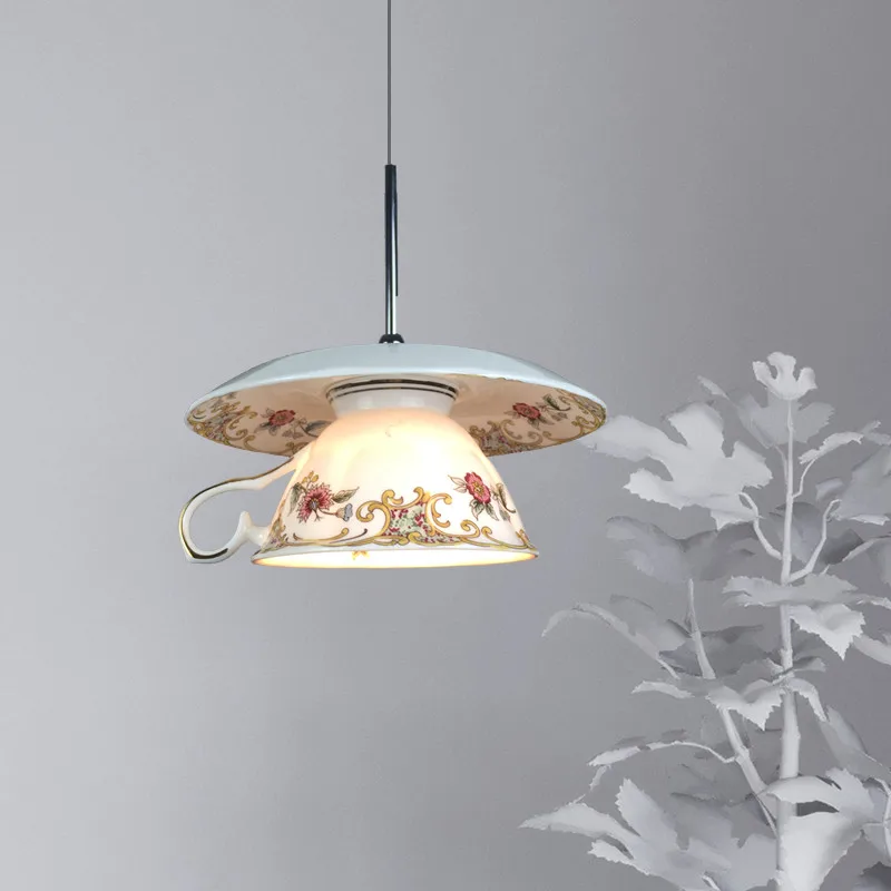Ceramic Cup Cafe Pendant Light Modern Chinese Led Hanging Lamp Kitchen Bedroom Light Fixtures Bar Loft Industrial Home Decor
Ceramic Cup Cafe Pendant Light Modern Chinese Led Hanging Lamp Kitchen Bedroom Light Fixtures Bar Loft Industrial Home Decor