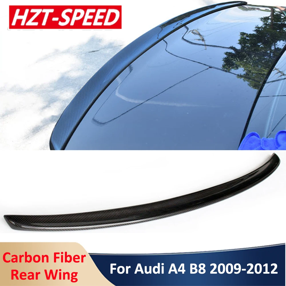 S-Type Real Carbon Fiber Rear Trunk Wing Spoiler Car Body Kit For Audi A4 B8 2009-2012 Modification 
S-Type Real Carbon Fiber Rear Trunk Wing Spoiler Car Body Kit For Audi A4 B8 2009-2012 Modification