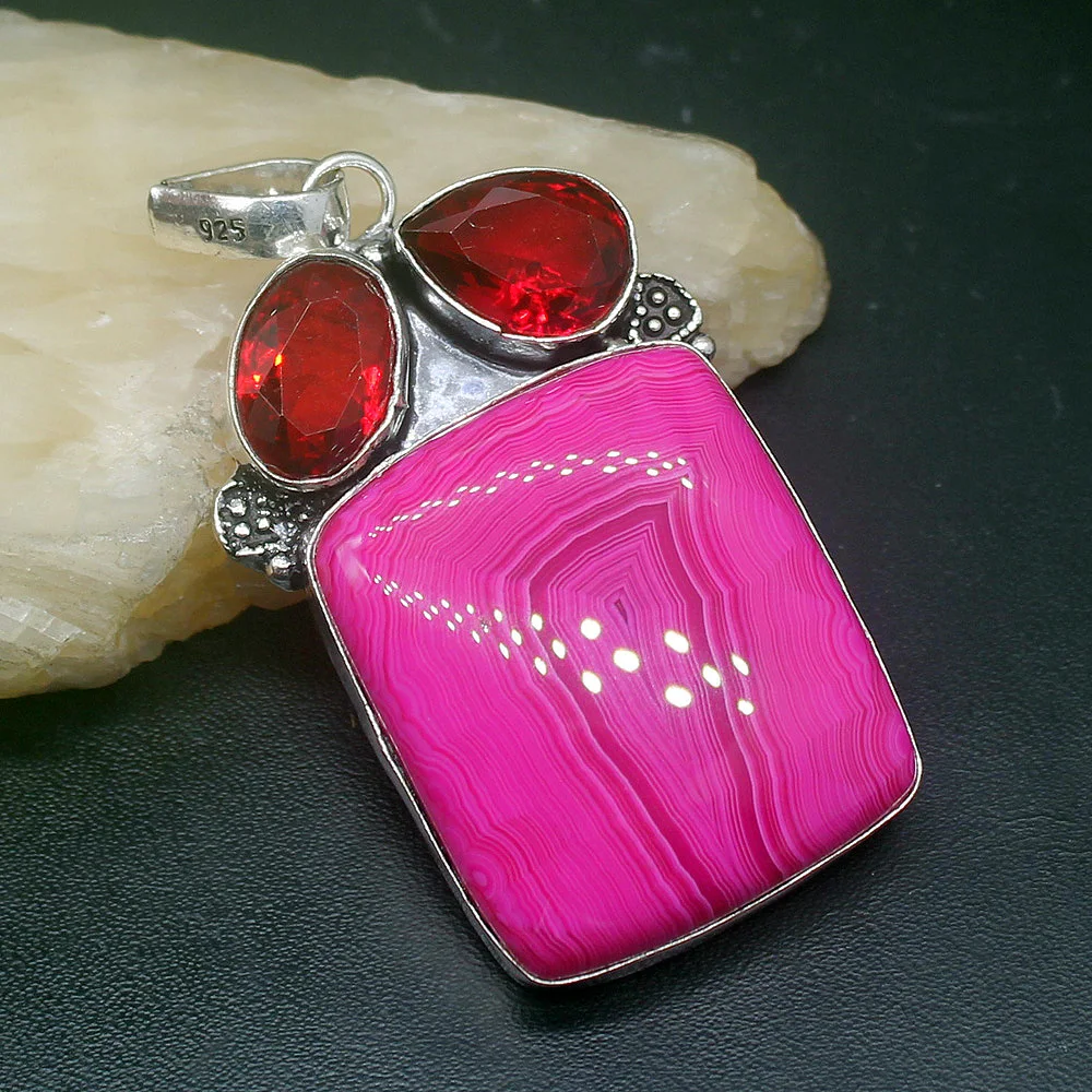 Gemstonefactory Jewelry Big Promotion 925 Silver Delicate Botswana Agate Red Garnet Women Ladies Gifts Necklace Pendant 0660
Gemstonefactory Jewelry Big Promotion 925 Silver Delicate Botswana Agate Red Garnet Women Ladies Gifts Necklace Pendant 0660
