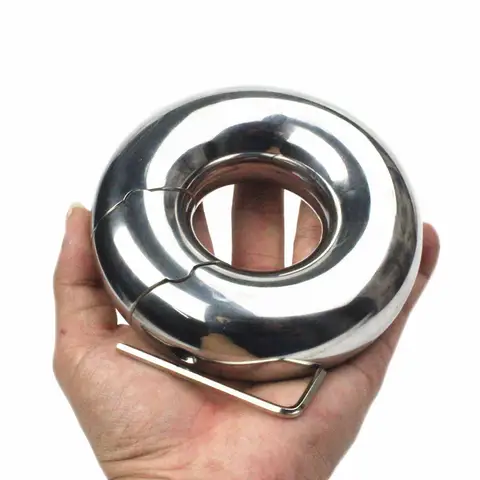 20 Sizes Stainless Steel Scrotum Pendant Ball Stretcher Testicular Traning Screw Fixed Penis Rings Sex Toys for Men BB214