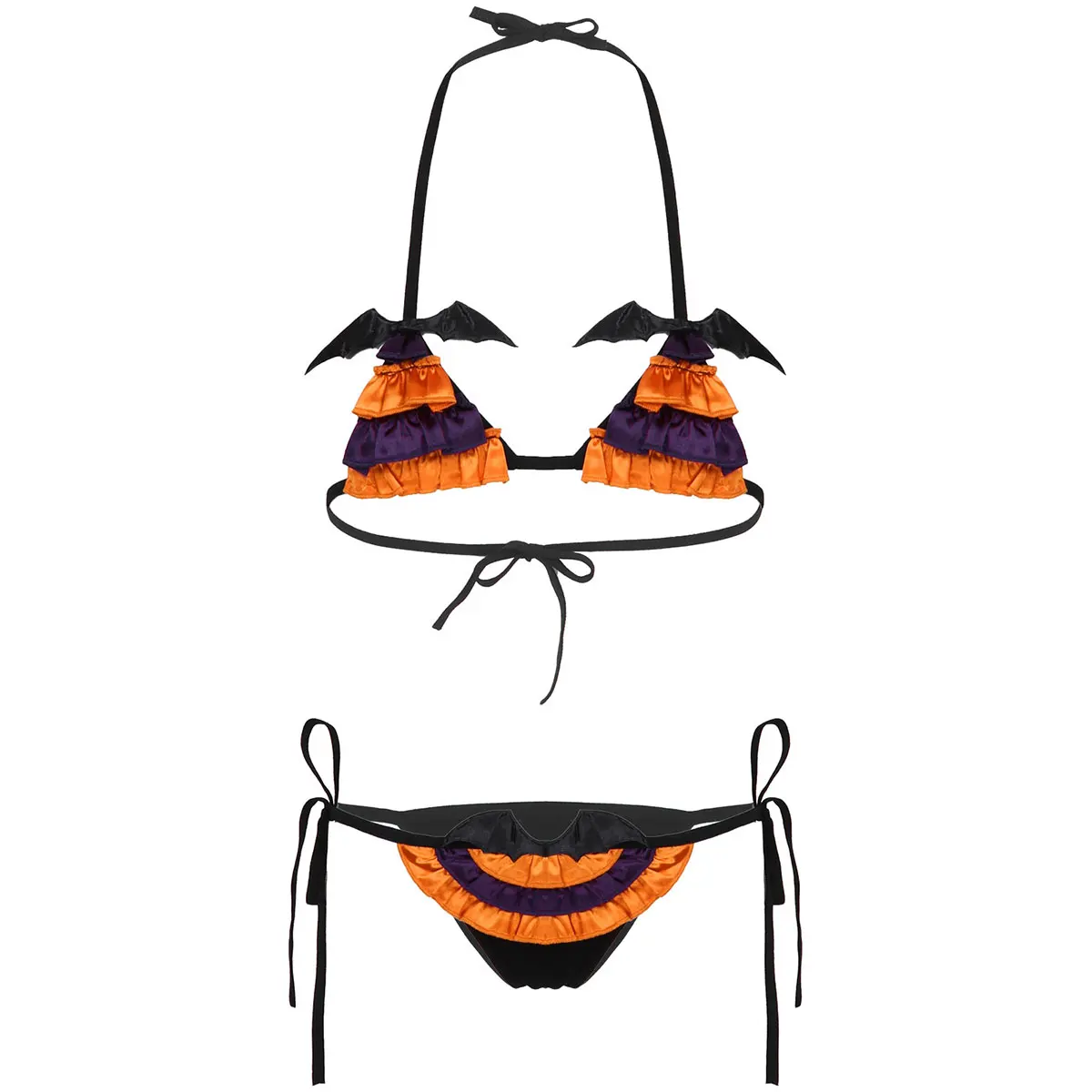 Women Halloween Cosplay Costumes Pumpkin Devil Bikini Sexy Lingerie Set Halter Neck Bra with G-string Underwear Exotic Apparel
Women Halloween Cosplay Costumes Pumpkin Devil Bikini Sexy Lingerie Set Halter Neck Bra with G-string Underwear Exotic Apparel