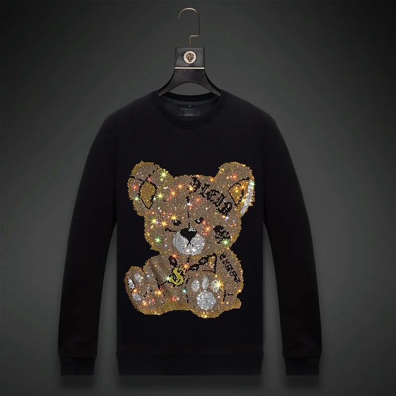 2024 Men Bear Rhinestones Hoodie Sweatshirt Fashion Streetwear Full Pullover Hoodie Black O Neck Cotton Mens Autumn Clothes 6XL
2024 Men Bear Rhinestones Hoodie Sweatshirt Fashion Streetwear Full Pullover Hoodie Black O Neck Cotton Mens Autumn Clothes 6XL