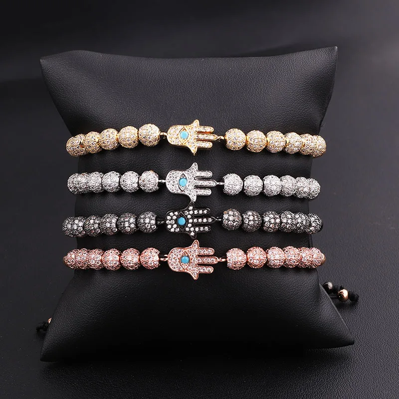 Luxury CZ Ball Blue Hamsa Hand Charm Adjustable Beads Macrame Bracelet Men Women
Luxury CZ Ball Blue Hamsa Hand Charm Adjustable Beads Macrame Bracelet Men Women