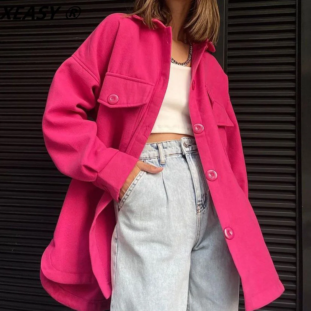 XEASY 2021 Women's Jacket Autumn Pink Long Coat Vintage Button Big Pocket Long Sleeve Woman Clothes Casual Shirt Jacket
XEASY 2021 Women's Jacket Autumn Pink Long Coat Vintage Button Big Pocket Long Sleeve Woman Clothes Casual Shirt Jacket
