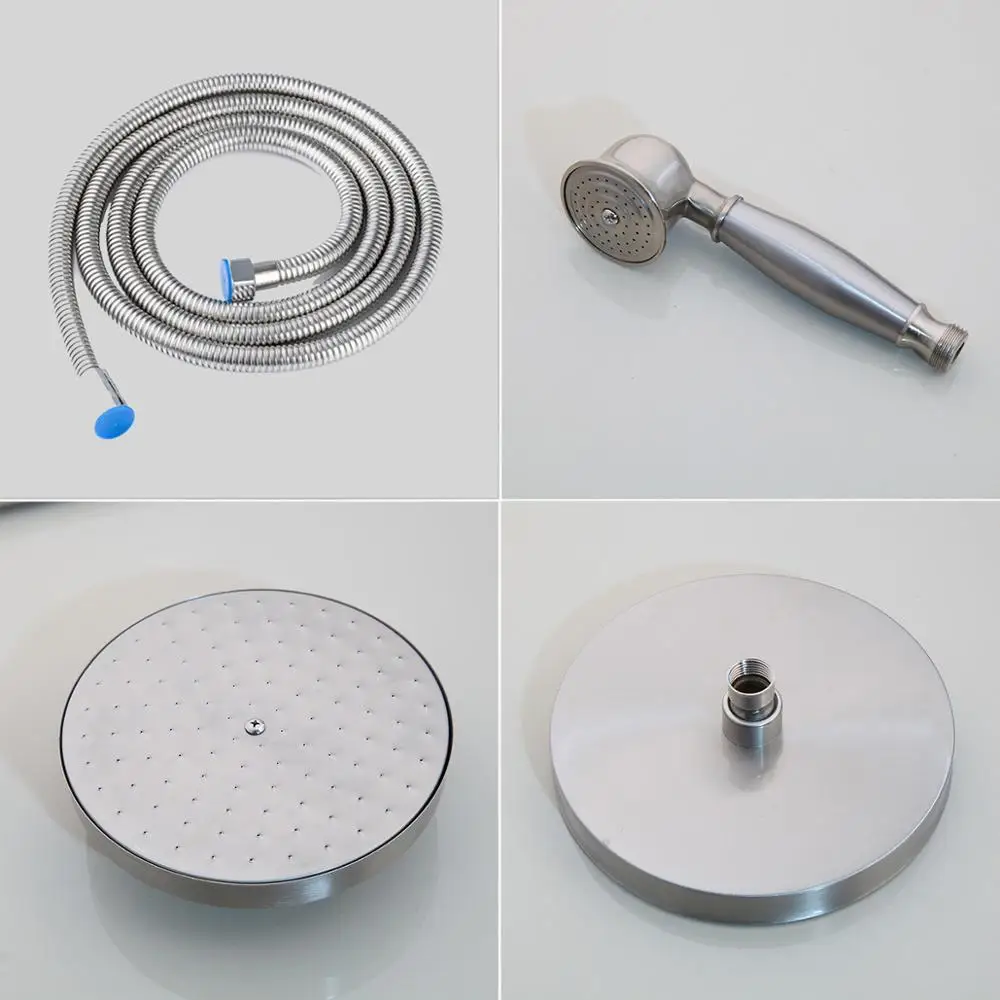 Brushed Nickel Bathroom Hand Shower Head 8 inch Round Rainfall Shower Faucet Shower Bracket Wall Shower Arm 1.5M Shower Hose
Brushed Nickel Bathroom Hand Shower Head 8 inch Round Rainfall Shower Faucet Shower Bracket Wall Shower Arm 1.5M Shower Hose