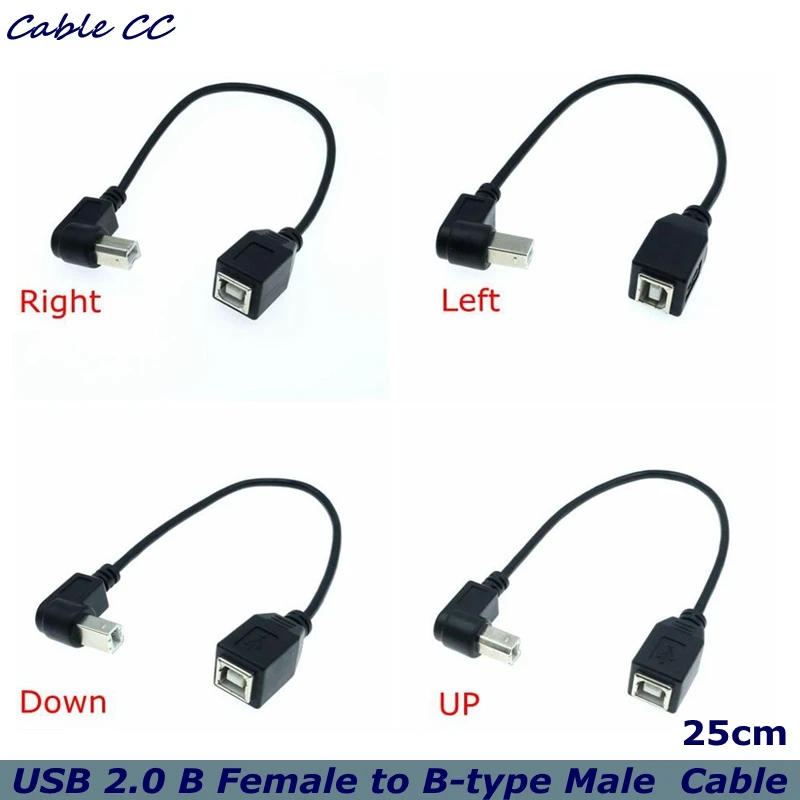 0.25m Short Extension Cable From USB 2.0 B Female to B-type Male 90-Degree Right Angle Printer, Scanner, Mobile Hard Disk, etc.
0.25m Short Extension Cable From USB 2.0 B Female to B-type Male 90-Degree Right Angle Printer, Scanner, Mobile Hard Disk, etc.