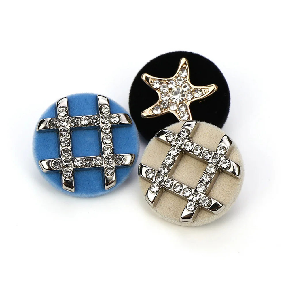 50Pcs Sewing Buttons Round Flocking Metal Shank Star Striped Crystal for Clothes Sweater Shirt Crafts Scrapbook Accessories
50Pcs Sewing Buttons Round Flocking Metal Shank Star Striped Crystal for Clothes Sweater Shirt Crafts Scrapbook Accessories