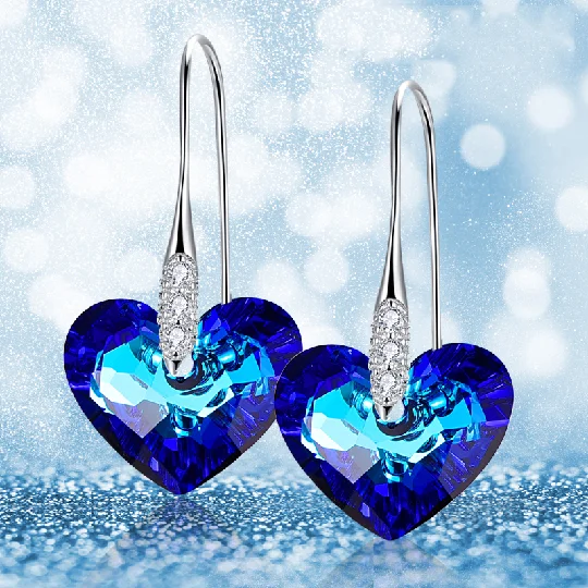 Fine Crystals Love Heart Drop Earrings Women New Fashion Sterling Silver Piercing Dangle Earrings Hook Earrings Jewelry Mom Gift
Fine Crystals Love Heart Drop Earrings Women New Fashion Sterling Silver Piercing Dangle Earrings Hook Earrings Jewelry Mom Gift