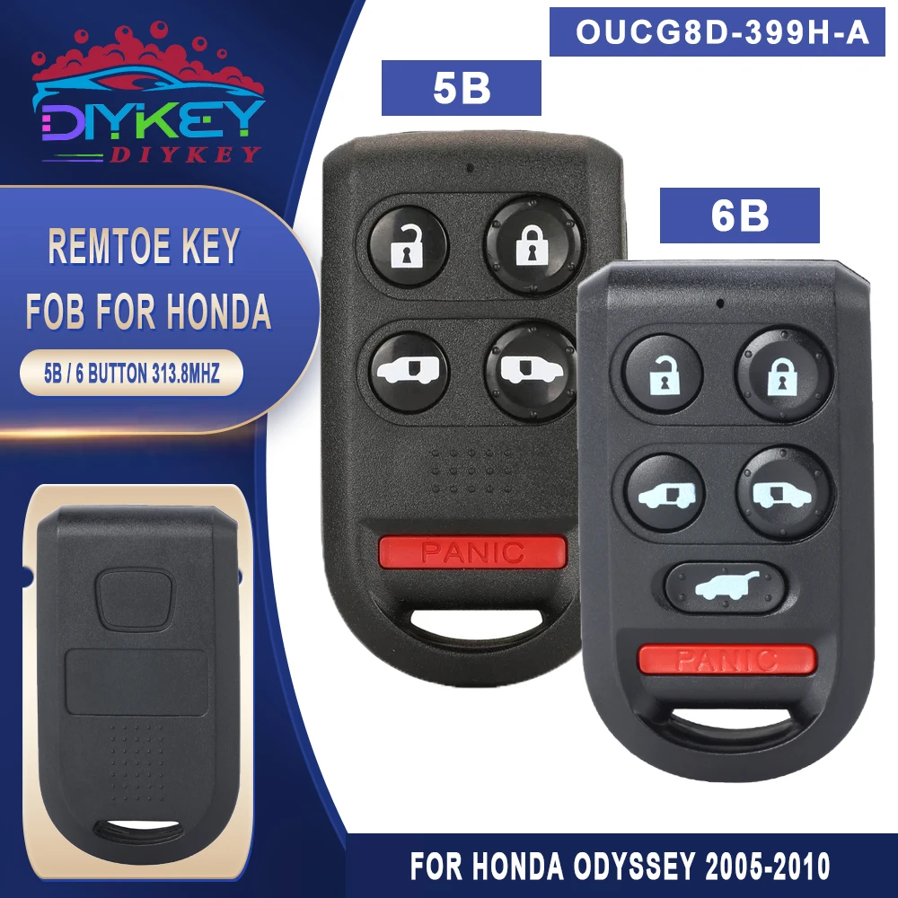 Пульт дистанционного управления DIYKEY 5B/6B 313,8 МГц для Honda Odyssey EX EXL Touring 2005 - 2010 OUCG8D-399H-A 72147-SHJ-A21 / A61
Пульт дистанционного управления DIYKEY 5B/6B 313,8 МГц для Honda Odyssey EX EXL Touring 2005 - 2010 OUCG8D-399H-A 72147-SHJ-A21 / A61