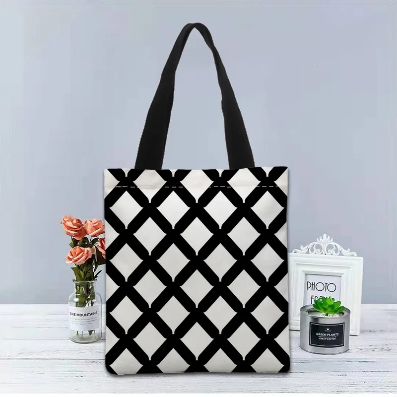 Black And White Lines Handbag Foldable Shopping Bag Reusable Eco Large Unisex Canvas Fabric Shoulder Bags Tote Cloth Pouch 1214
Black And White Lines Handbag Foldable Shopping Bag Reusable Eco Large Unisex Canvas Fabric Shoulder Bags Tote Cloth Pouch 1214