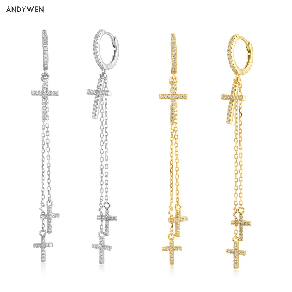 ANDYWEN 925 Sterling Silver Gold Long Chain Cross Hoops Circle Women Fashion Luxury Jewelry 2020 Rock Puck Jewels Pendiente
ANDYWEN 925 Sterling Silver Gold Long Chain Cross Hoops Circle Women Fashion Luxury Jewelry 2020 Rock Puck Jewels Pendiente