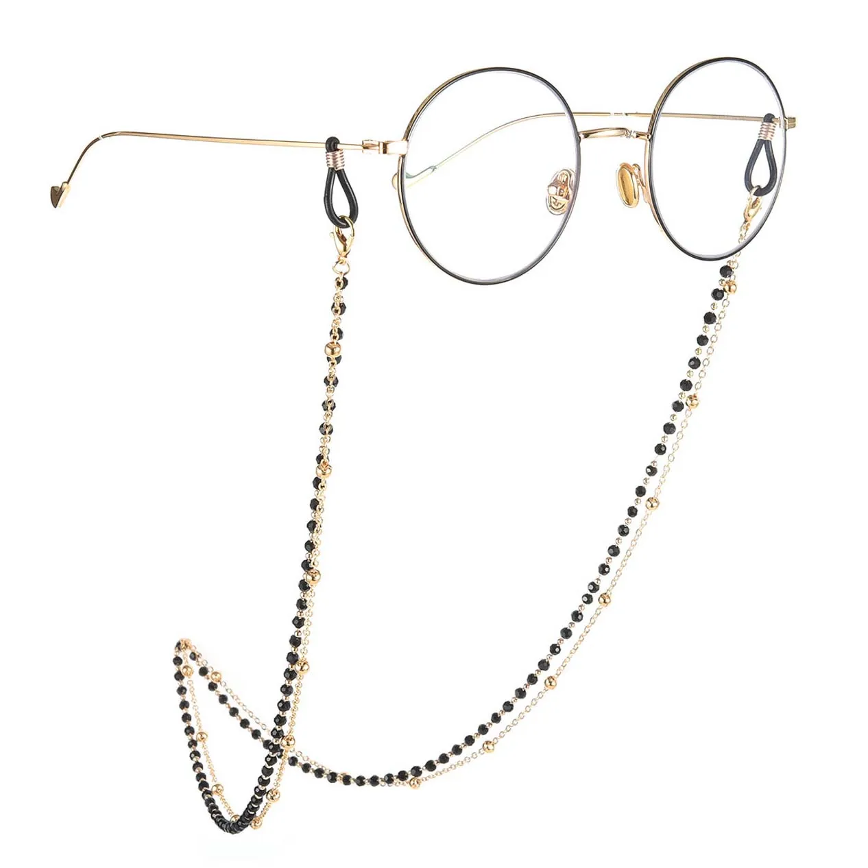 Цепочка цепочка для очков женская, модный аксессуар для солнцезащитных очков с черными кристаллами и бусинами, цепочка-маска на веревке, повседневные аксессуары для улицы 
Цепочка цепочка для очков женская, модный аксессуар для солнцезащитных очков с черными кристаллами и бусинами, цепочка-маска на веревке, повседневные аксессуары для улицы