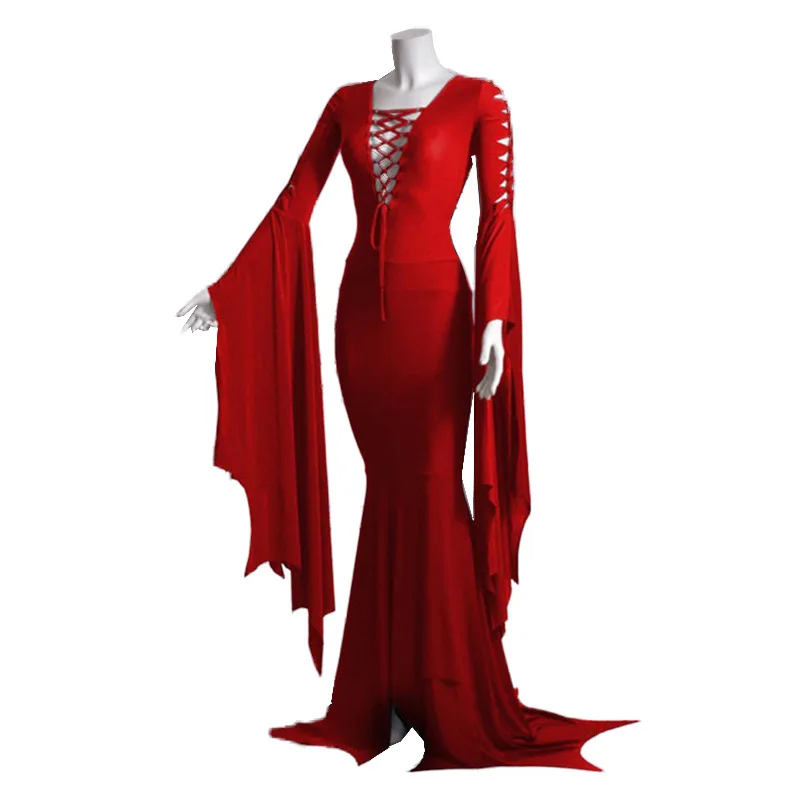 Adult Sexy Witch Ghost Halloween Costume Morticia Addam Gothic Maxi Dress Pagan Pixie Vampire Black Lace Up Gown Robe For Women
Adult Sexy Witch Ghost Halloween Costume Morticia Addam Gothic Maxi Dress Pagan Pixie Vampire Black Lace Up Gown Robe For Women