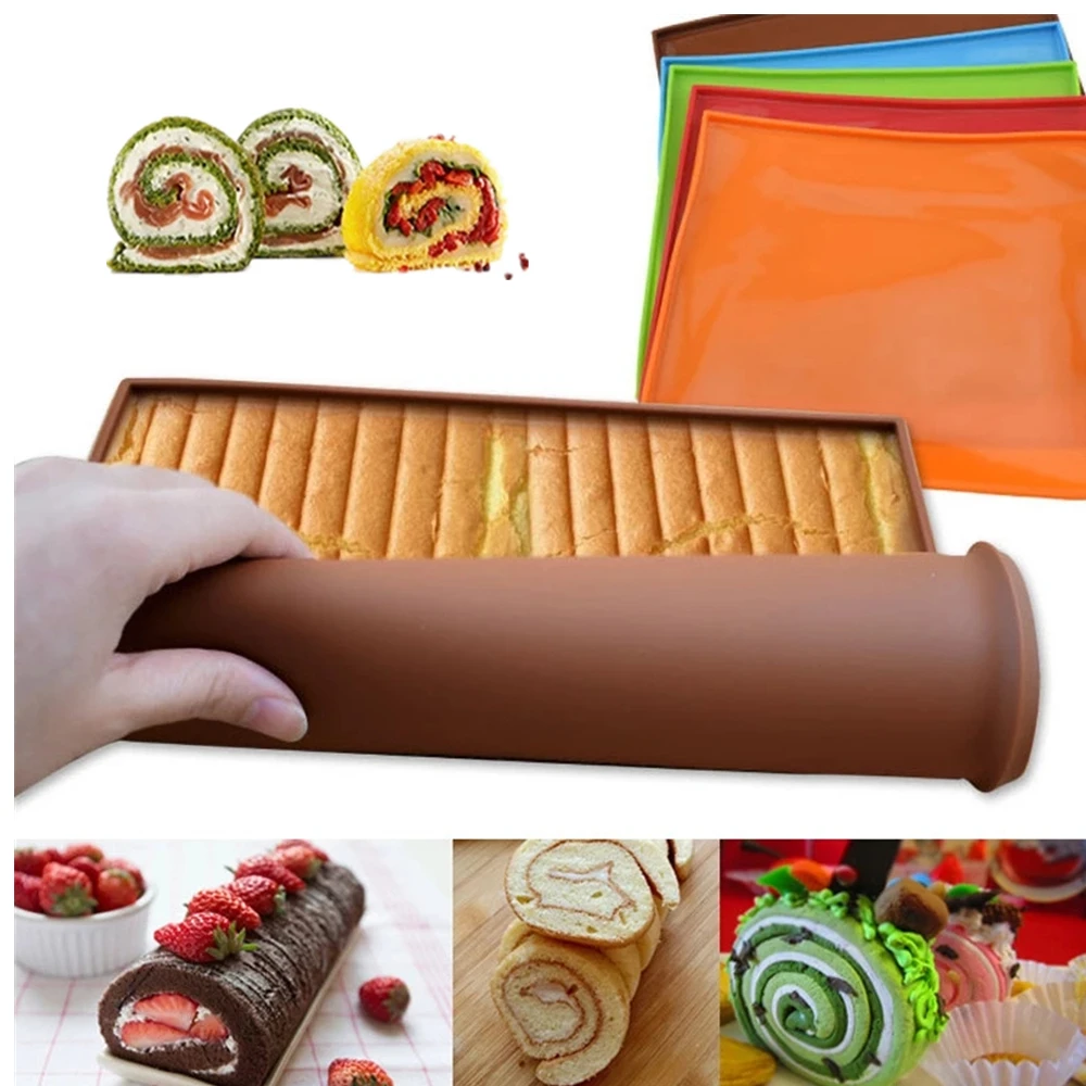 Swiss Roll Mats Nonstick Kitchen Accessories Cake Rolls Molds Cake Pad Practical Silicone Baking Rug Mat Pastry Tools
Swiss Roll Mats Nonstick Kitchen Accessories Cake Rolls Molds Cake Pad Practical Silicone Baking Rug Mat Pastry Tools