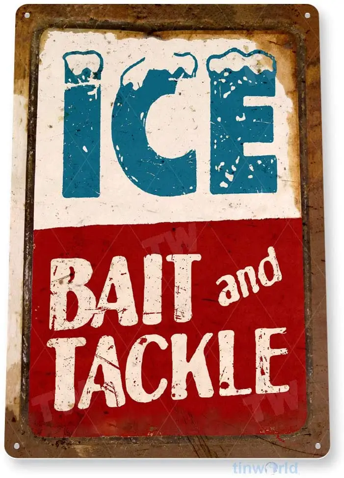 Tinworld Tin Sign Ice Bait Tackle Fish Fishing Marina Beach Lake House Cottage Cabin Metal Sign Decor C010
Tinworld Tin Sign Ice Bait Tackle Fish Fishing Marina Beach Lake House Cottage Cabin Metal Sign Decor C010