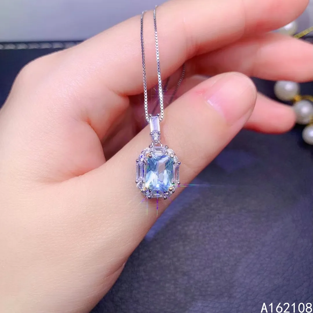 Fine Jewelry 925 Sterling Silver Inlay With Natural Gem Women's Classic Vintage Rectangle Blue Topaz Pendant Necklace Support De
Fine Jewelry 925 Sterling Silver Inlay With Natural Gem Women's Classic Vintage Rectangle Blue Topaz Pendant Necklace Support De