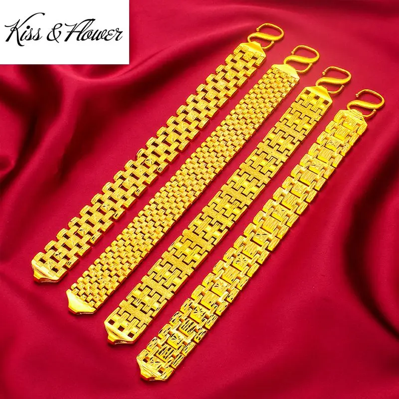 KISS&FLOWER BR153 2022 Fine Jewelry Wholesale Fashion Man Boy Birthday Wedding Gift Vintage Wide Watch Chain 24KT Gold Bracelet
KISS&FLOWER BR153 2022 Fine Jewelry Wholesale Fashion Man Boy Birthday Wedding Gift Vintage Wide Watch Chain 24KT Gold Bracelet