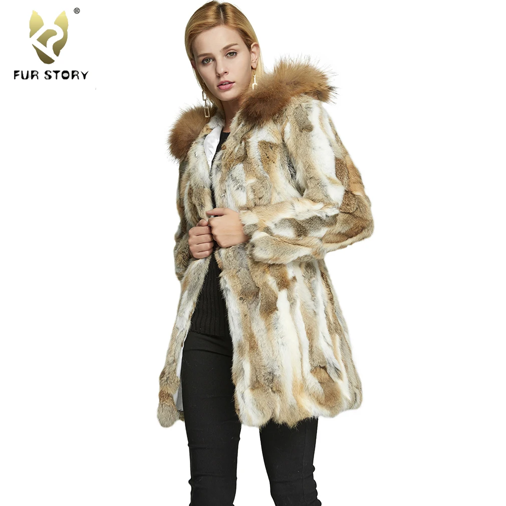 Womens Coats Rabbit Fur Coat Women with Raccoon Fur Trim Hood Winter jacket Women Jacket Fur Story FS010107
Womens Coats Rabbit Fur Coat Women with Raccoon Fur Trim Hood Winter jacket Women Jacket Fur Story FS010107