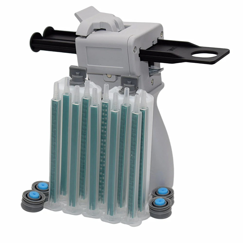 50ml 1:1 AB Glue Gun Manual Caulking Gun with 2pc 50ml 1:1 Empty Dual-Barrel Cartridge and 10pcs 115mm Static Mixing Nozzles Set
50ml 1:1 AB Glue Gun Manual Caulking Gun with 2pc 50ml 1:1 Empty Dual-Barrel Cartridge and 10pcs 115mm Static Mixing Nozzles Set