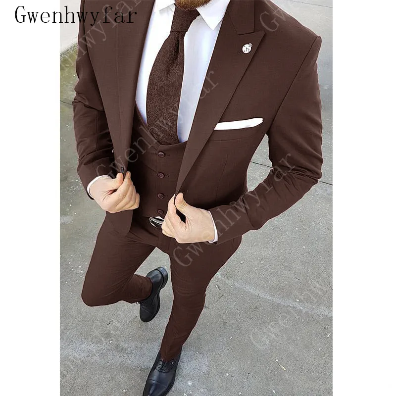Gwenhwyfar Slim Fit Brown Business Men Suits Wedding Groom Tuxedos 3 Pieces (Jacket+Vest+Pants) Best Man Prom Wear Costume Homme
Gwenhwyfar Slim Fit Brown Business Men Suits Wedding Groom Tuxedos 3 Pieces (Jacket+Vest+Pants) Best Man Prom Wear Costume Homme