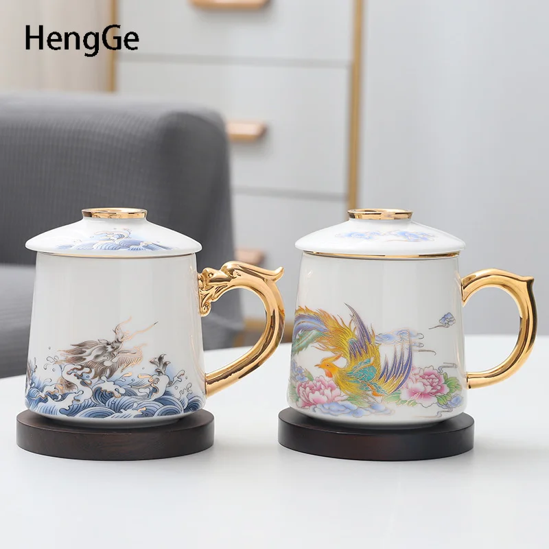 Retro Ceramic with Lid Filtration Mugs Coffee Cups Chinese Style Tea Cup Outline In Gold Colorful Painting Craft Office Home
Retro Ceramic with Lid Filtration Mugs Coffee Cups Chinese Style Tea Cup Outline In Gold Colorful Painting Craft Office Home
