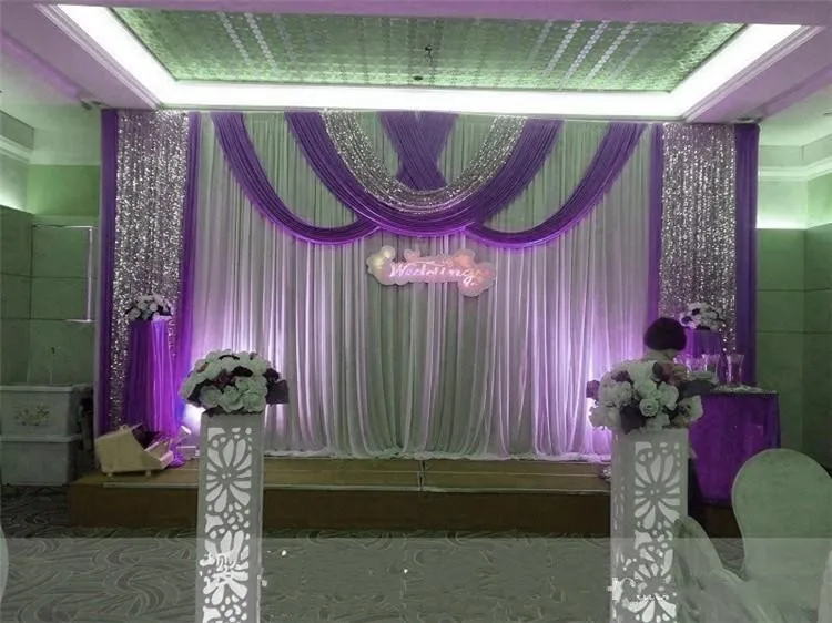 3M*6m Wedding Party Stage Celebration Background Satin Curtain Sequins Beads Edge Drape Pillar Ceiling Backdrop Marriage decor
3M*6m Wedding Party Stage Celebration Background Satin Curtain Sequins Beads Edge Drape Pillar Ceiling Backdrop Marriage decor