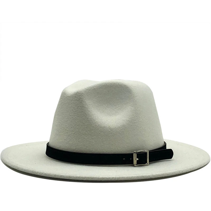 Men Women Wide Brim Wool Felt Fedora Panama Hat with Belt Buckle Jazz Trilby Cap Party Formal Top Hat In White,black 58-60CM
Men Women Wide Brim Wool Felt Fedora Panama Hat with Belt Buckle Jazz Trilby Cap Party Formal Top Hat In White,black 58-60CM