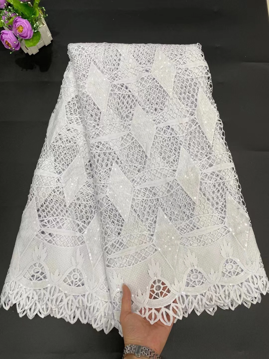White Cord Guipure Lace Fabric African French Lace Fabric Nigerian Water Soluble Lace Fabric for Wedding Dress Party KDP21208A
White Cord Guipure Lace Fabric African French Lace Fabric Nigerian Water Soluble Lace Fabric for Wedding Dress Party KDP21208A