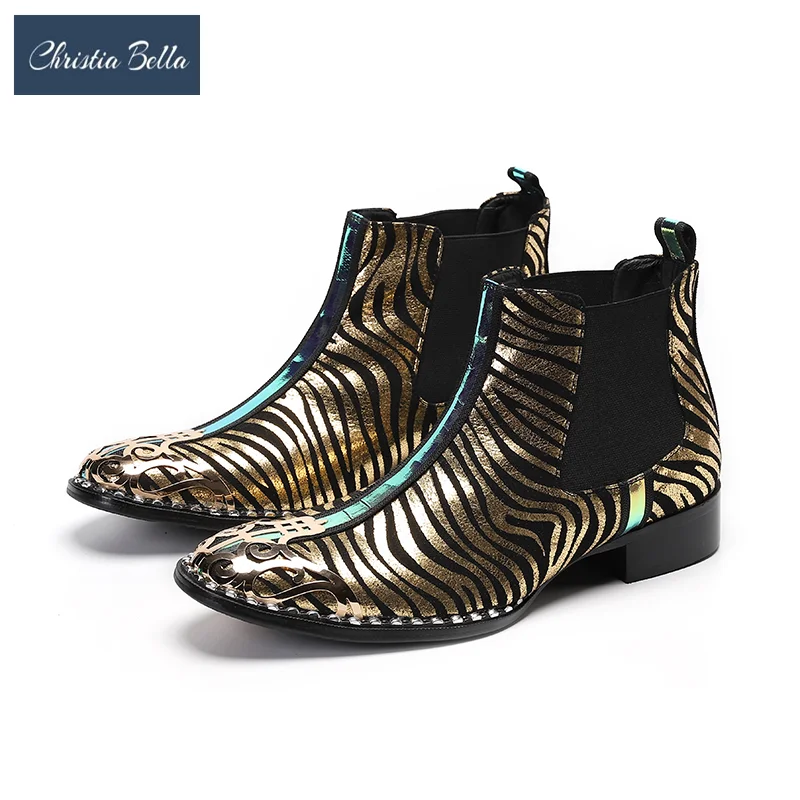 Luxury Gold Leopard Print Male Formal Ankle Boots Nightclub Party Dress Boots Large Size Genuine Leather Man Motorcycle Boots
Luxury Gold Leopard Print Male Formal Ankle Boots Nightclub Party Dress Boots Large Size Genuine Leather Man Motorcycle Boots