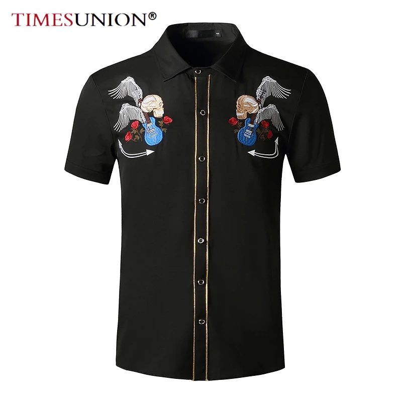 Shirts for Men Western Cowboy Shirt Embroidered Denim Short Sleeve Casual Button Down Shirt
Shirts for Men Western Cowboy Shirt Embroidered Denim Short Sleeve Casual Button Down Shirt
