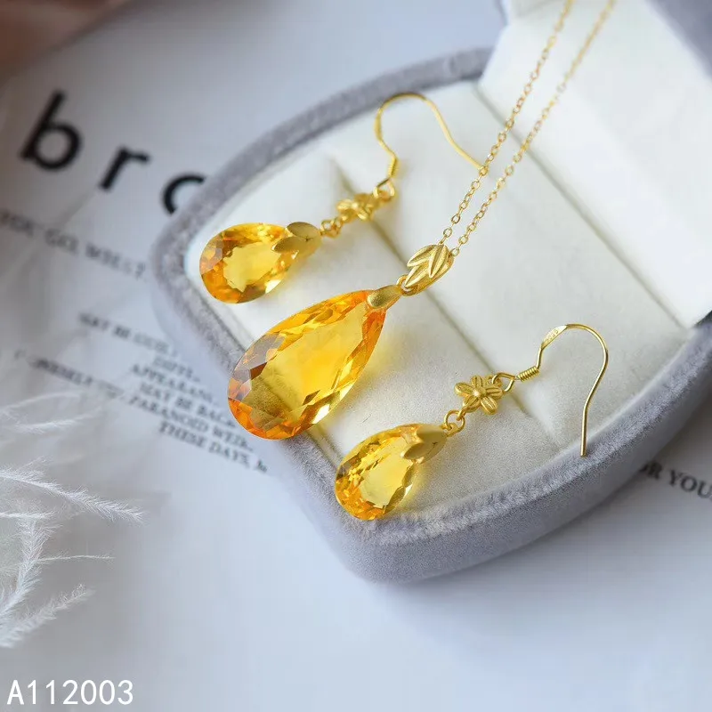 KJJEAXCMY Fine Jewelry 925 Sterling Silver Inlaid Citrine Female Gemstone Earring Pendant Set Luxury
KJJEAXCMY Fine Jewelry 925 Sterling Silver Inlaid Citrine Female Gemstone Earring Pendant Set Luxury