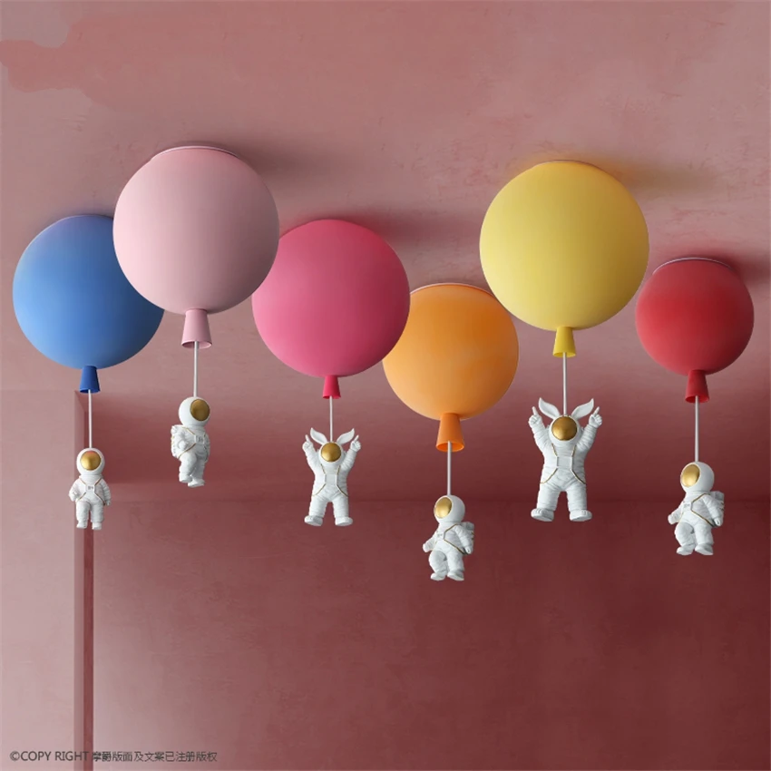 Nordic children's room balloon ceiling lights cartoon astronaut decoration lamps study bedroom Acrylic hanging lights fixtures
Nordic children's room balloon ceiling lights cartoon astronaut decoration lamps study bedroom Acrylic hanging lights fixtures