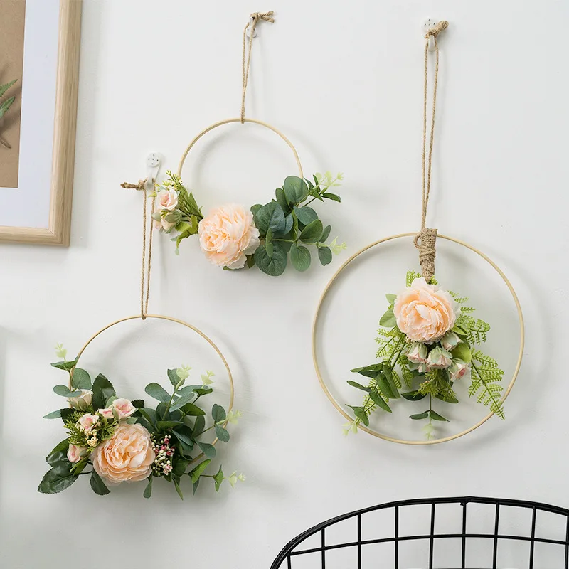 Nordic Style Home Wall Decoration Pendant Garland Creative Hoop Flower Wedding DIY Wreath For Holiday Living Room To Hanging
Nordic Style Home Wall Decoration Pendant Garland Creative Hoop Flower Wedding DIY Wreath For Holiday Living Room To Hanging
