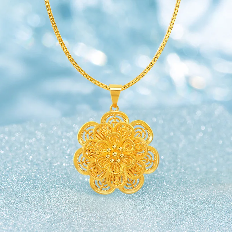 Exquisite 14K Gold Necklace without Chain Only Fashion Flower Pendant for Women's Wedding Engagement Jewelry New Year Gifts
Exquisite 14K Gold Necklace without Chain Only Fashion Flower Pendant for Women's Wedding Engagement Jewelry New Year Gifts