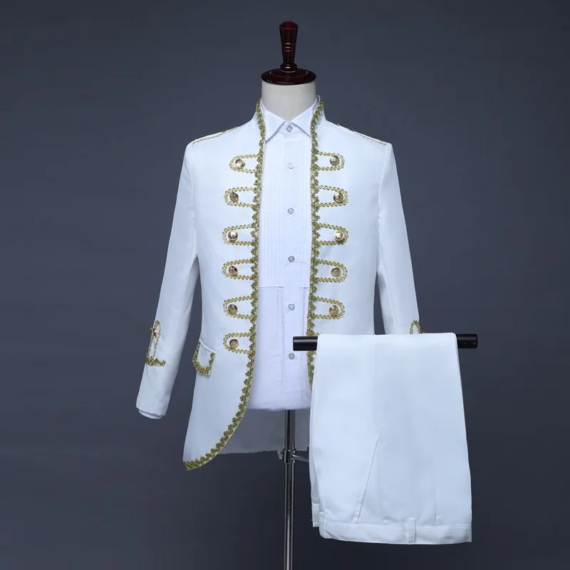 Mens White Court Prince Aristocrat Suits Sets Hipster Embroidery Jacket Steampunk Uniform Costume Party Show 2 Piece Suit Men
Mens White Court Prince Aristocrat Suits Sets Hipster Embroidery Jacket Steampunk Uniform Costume Party Show 2 Piece Suit Men