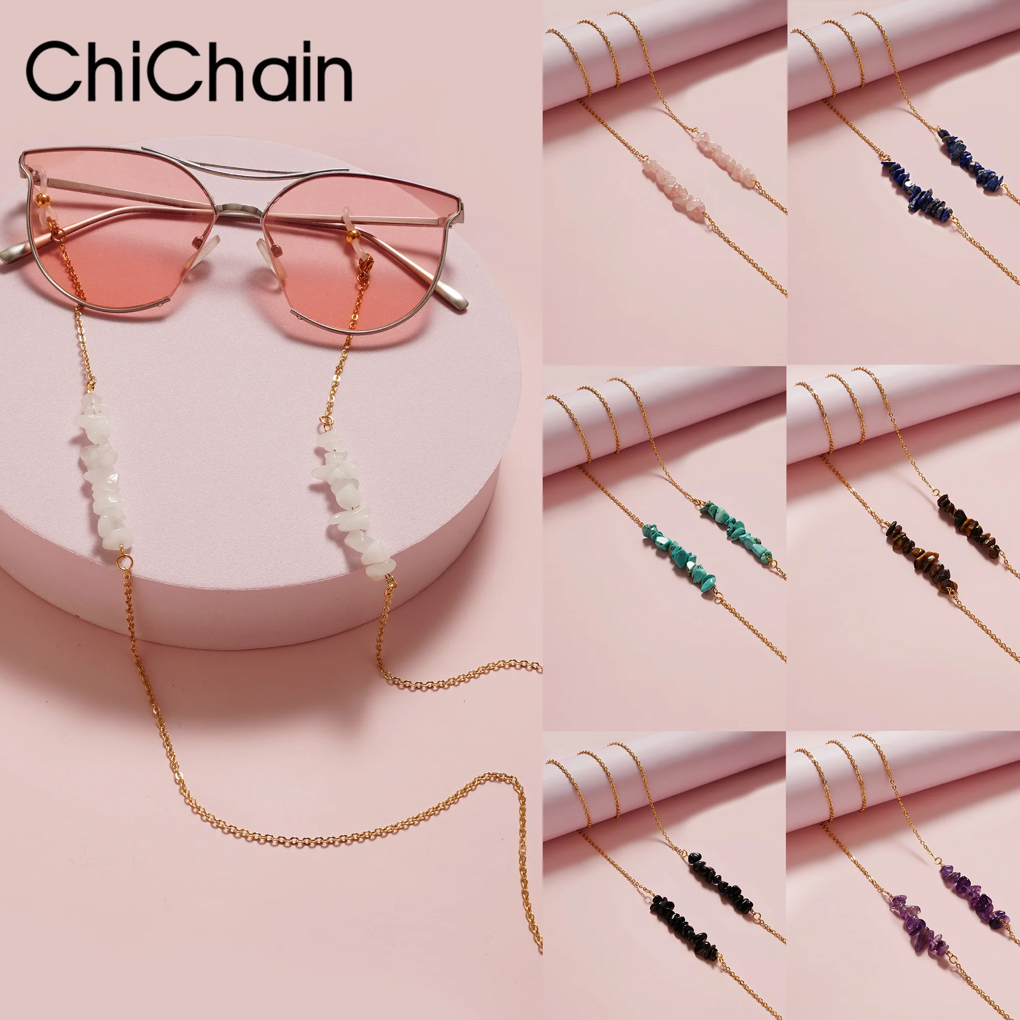 Fashion colors Stone Beads Chain Handmade Eyeglasses Chain For Reading Glasses Cord Sunglasses Strap Holder Neck Face Mask Band
Fashion colors Stone Beads Chain Handmade Eyeglasses Chain For Reading Glasses Cord Sunglasses Strap Holder Neck Face Mask Band
