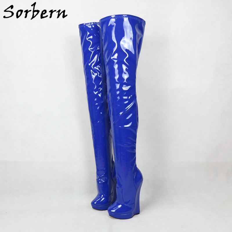 Sorbern Over The Knee Women Boots Wedges Plus Size Unisex Party Boots Large Size 36-46 Patent Leather Custom Color Shoes
Sorbern Over The Knee Women Boots Wedges Plus Size Unisex Party Boots Large Size 36-46 Patent Leather Custom Color Shoes
