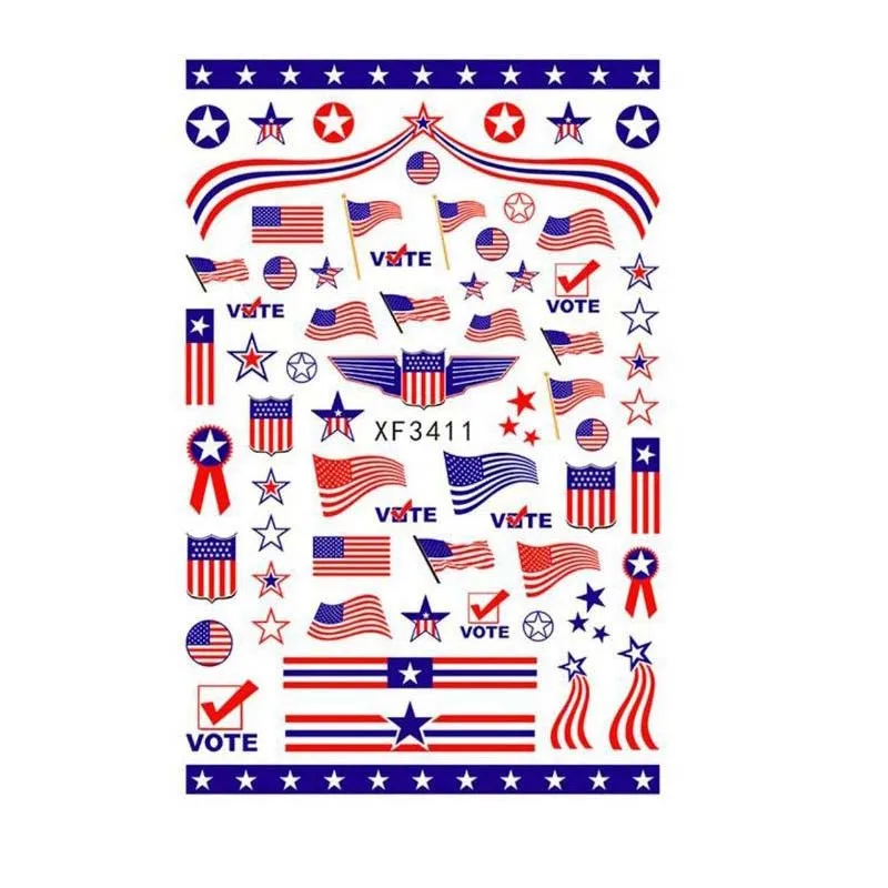 New Exclusively for the US Independent Day Nail stickers Flag Element Butterfly Flame Nail Stickers
New Exclusively for the US Independent Day Nail stickers Flag Element Butterfly Flame Nail Stickers