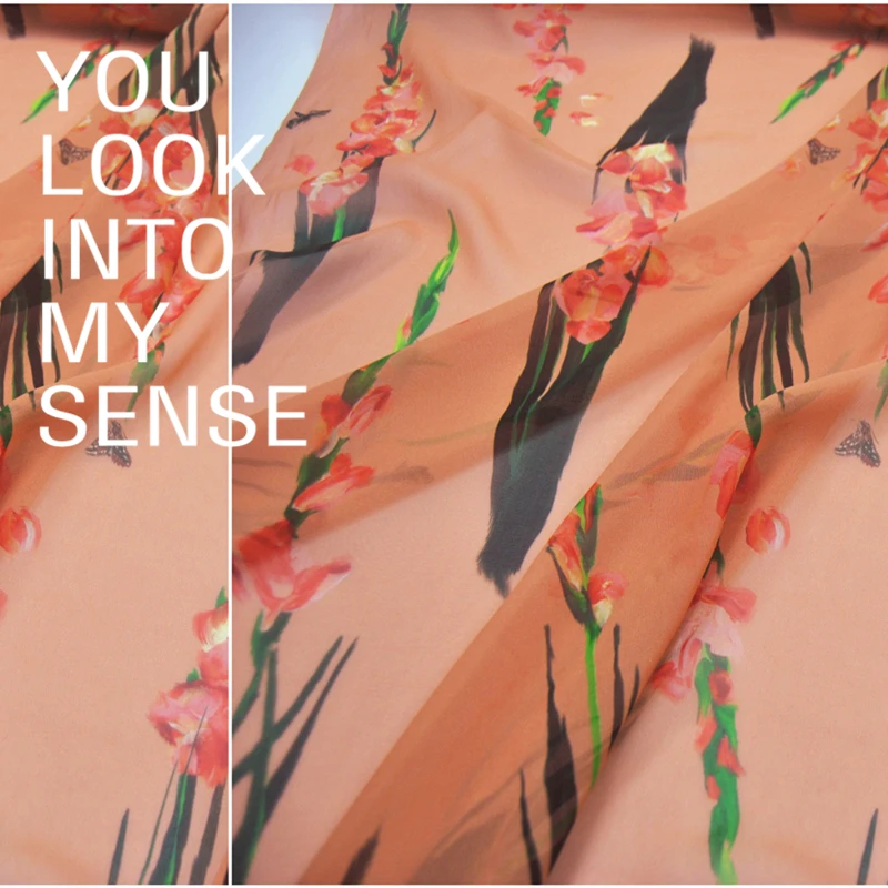 Silk Georgette Chiffon Fabric Dress Orange Large Wide Vertical Flower Clothing DIY Sewing
Silk Georgette Chiffon Fabric Dress Orange Large Wide Vertical Flower Clothing DIY Sewing