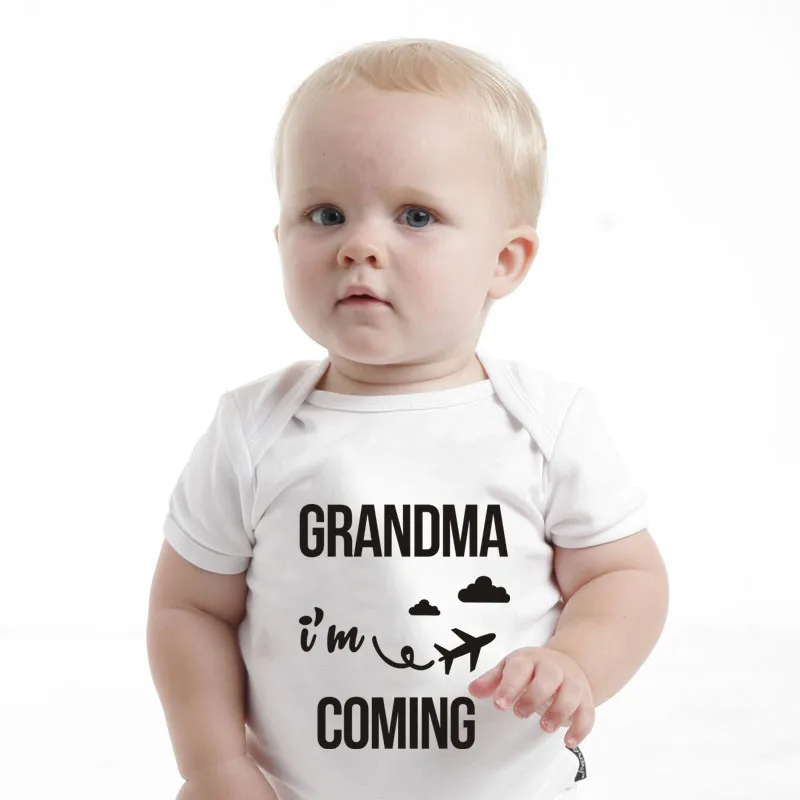 Newborn Baby Boy Girl Short Sleeve Letter Grandma I Am Coming Romper Outfits Baby Clothes White Cotton Jumpsuit Ouyfits
Newborn Baby Boy Girl Short Sleeve Letter Grandma I Am Coming Romper Outfits Baby Clothes White Cotton Jumpsuit Ouyfits