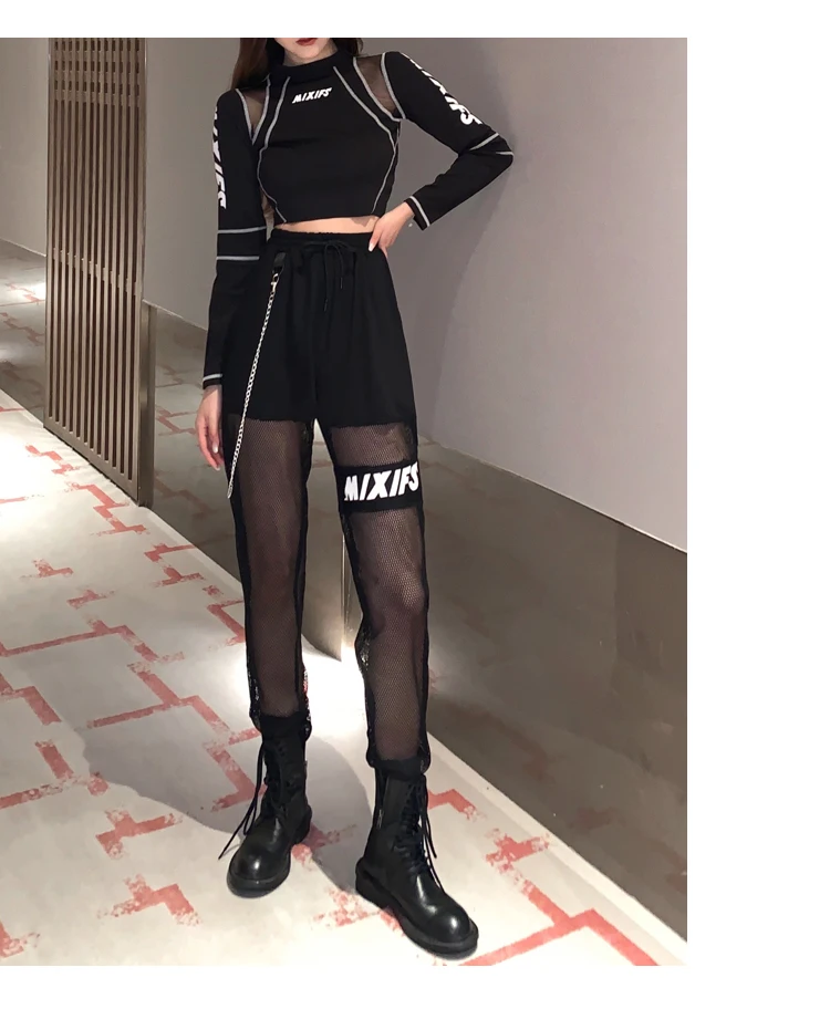 Summer elastic waist net pants female jazz sexy beam overalls letter embroidery mesh top suit women trouser
Summer elastic waist net pants female jazz sexy beam overalls letter embroidery mesh top suit women trouser