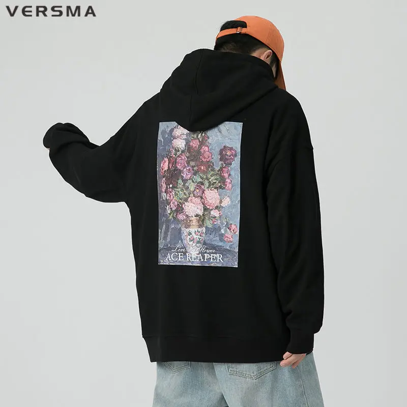 VERSMA Japanese Vintage Floral Painting Print Hoodie Men Pullover High Street Retro Loose Swag Sweatshirt Plus Size Dropshipping
VERSMA Japanese Vintage Floral Painting Print Hoodie Men Pullover High Street Retro Loose Swag Sweatshirt Plus Size Dropshipping